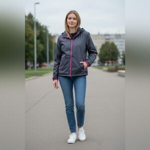 danskin Women's Size XL Windbreaker Workout Gym Zip Up Jacket